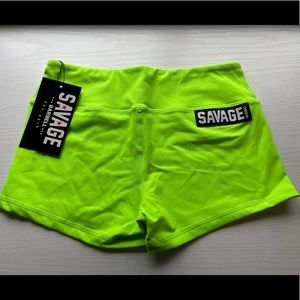 Savage Barbell Booty Shorts Sour Apple NWT Small